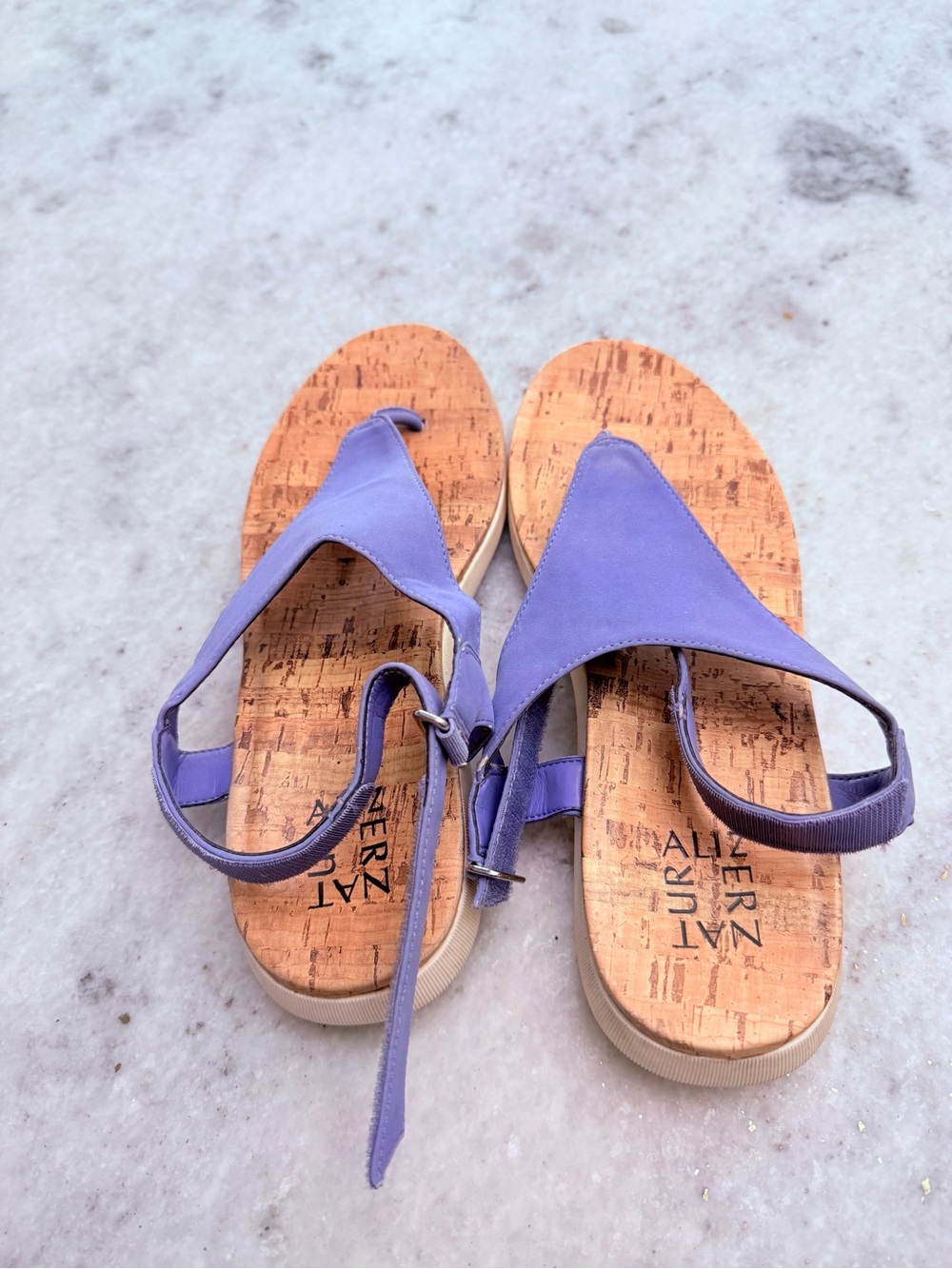 Naturalizer Lavender Thong Sandals with Cork Footbed - Women